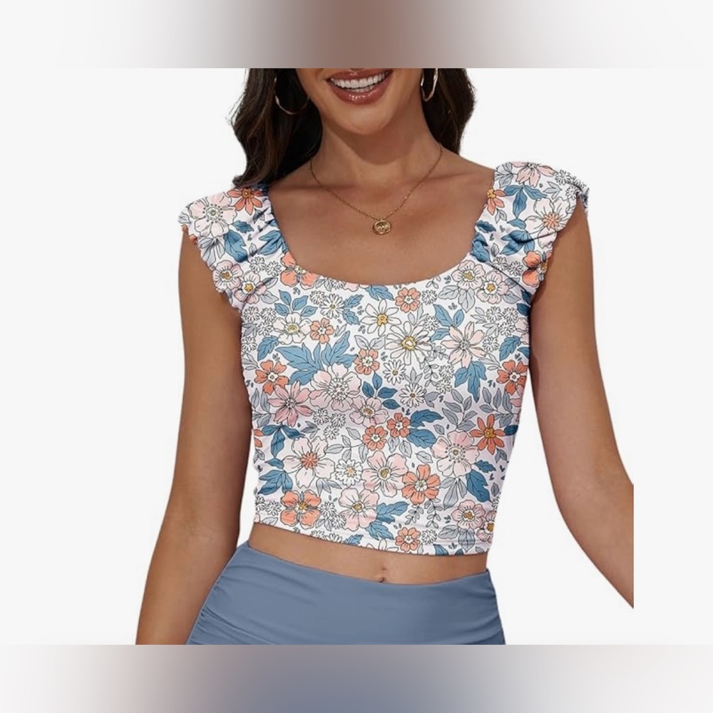 NWT Eomenie Floral Tankini Swimsuit - Size M - Picture 2 of 16